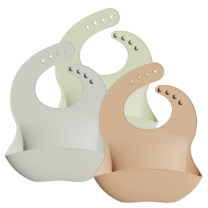 2025 Adjustable <b>Silicone</b> Baby <b>Bibs</b> BPA-Free Waterproof <b>Bibs</b> for Babies & Toddlers Soft & Durable Neutral Colors for Feeding - Product Image 4