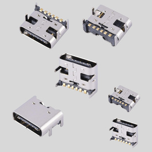 Usb Type C Female Connector 6 Pin Surface <b>Mount</b> Smt <b>Board</b> <b>Mounted</b> Fast Charging With Spring Contacts Fire Retardant - Product Image 1