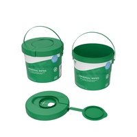 Dispensador de cubo de plástico para toallitas húmedas de nuevo diseño, tapa redonda a prueba de manipulaciones de 3kg para embalaje de toallitas húmedas, logotipo personalizado impreso