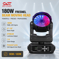 Projecteur de scène LED RVBL 180W à tête mobile avec zoom, faisceau et effet de rétroéclairage FX, compatible MAC ONE DMX512 RDM Art-Net pour concerts