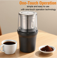 Moulin à café électrique portable, broyage rapide en 15 secondes, café, poivre, cannelle, design silencieux, gobelet de broyage détachable, acier inoxydable, usage domestique