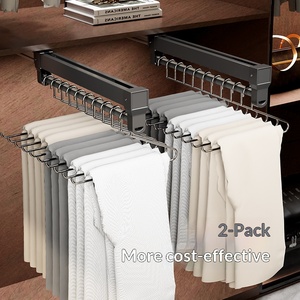 UZIA-DM8 Perchero para Pantalones Integrado en la Parte Superior, Riel Telescópico Deslizable, Multifuncional, <span class=keywords><strong>de</strong></span> Acero Inoxidable, Sin Rastro, para Pantalones y Ropa - Product Image 3