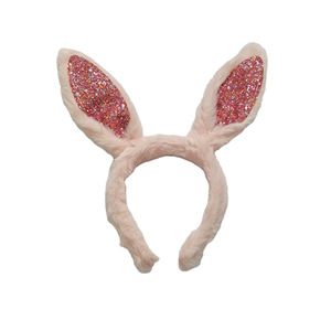 Diadema de Orejas de Conejo con Lentejuelas Hecha <span class=keywords><strong>a</strong></span> Mano, Duradera y de Alta Calidad, Estilo Femenino, Lindo y Dulce, para Fiestas de Pascua, para Mujeres - Product Image 3