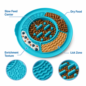 Tazón de Silicona para Perros con Alimentación Lenta, Antideslizante, Plato para Comida de Mascotas, Resistente a Derrames - Product Image 5