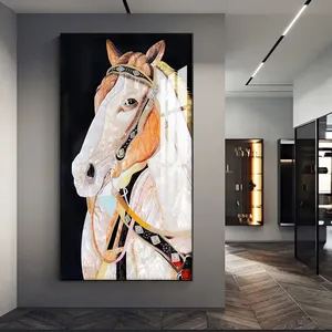 Modern Minimalist <strong>Light</strong> Luxury Atmosphere Home Decor Painting <strong>Digital</strong> Printed Oil Fine Horse Animal Wall Art <strong>Canvas</strong> - Product Image 2