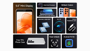 สมาร์ทโฟน Ulefone Note 22 หน้าจอขนาดเล็ก 5 นิ้ว กล้องหลัง 2MP หน่วยความจำ 3GB + 32GB แบตเตอรี่ถอดได้ 3000mAh รองรับซิมคู่ ระบบปฏิบัติการ Android 16 Go - Product Image 4
