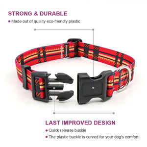 Plaid Pattern Polyester <b>Dog</b> <b>Collar</b> Adjustable Buckle Closure All Seasons Classic Style for <b>Dogs</b> - Product Image 3