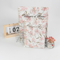 Bloc de Notas de Papel Suelto con Espiral Floral Whispers Bloom, 100gsm, A4, Impresión de Lirios Rosas, 100 Hojas, Regalo para Mujeres, Oficina, Escuela, Papelería