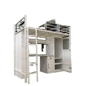 Double <span class=keywords><strong>lit</strong></span> <span class=keywords><strong>superposé</strong></span> en métal, vente en gros, bon marché, <span class=keywords><strong>avec</strong></span> <span class=keywords><strong>bureau</strong></span> et penderie - Product Image 1