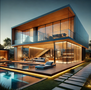 <span class=keywords><strong>บ้าน</strong></span>กระจกทันสมัยหรูหรา <span class=keywords><strong>ชั้น</strong></span><span class=keywords><strong>เดียว</strong></span> พร้อมระเบียงขนาดใหญ่ อาคารที่ประณีตและสง่างาม - Product Image 5