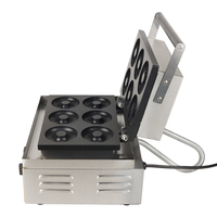 Mini beignet de casse-croûte commercial électrique faisant la machine gaufre manuelle de restauration rapide 6 pièces Donnut Maker