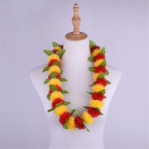 Hawaii Fleur Lei Collier De Fête De Mariage Graduation <span class=keywords><strong>Albizia</strong></span> <span class=keywords><strong>Julibrissin</strong></span> 90cm Cou Anneau Couronne - Product Image 3