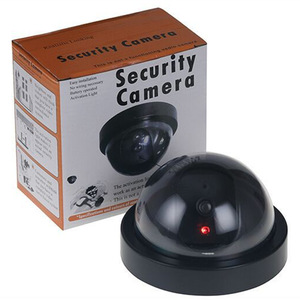 Simulated <b>Security</b> Camera Hemispherical Battery Powered With Light Indoor Outdoor Surveillance Accessory - Product Image 1