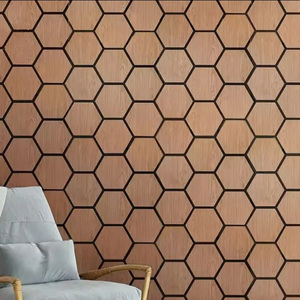 Tùy Chỉnh MDF Akupanel Cách Âm Acoustic Hàng Rào Tấm Không Thường Xuyên Khuếch Tán Slat Bằng Gỗ Acoustic Tấm Cho Khách Sạn Tường Trang Trí Nội Thất - Product Image 1