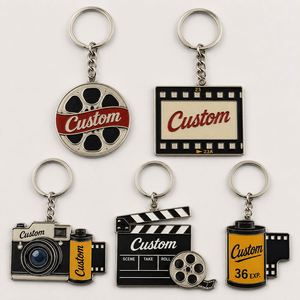 Porte-clés personnalisé en gros de haute qualité, design bobine d'appareil photo rétro, chaînes de bobine de film vintage, souvenir pour photographe - Product Image 1