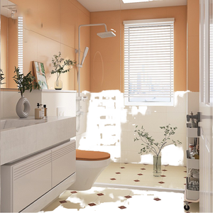 Azulejo pequeño Retro crema francesa, mate brillante suave para baño, cocina, exterior, Villa, salón, comedor, baldosas antideslizantes de albaricoque - Product Image 4