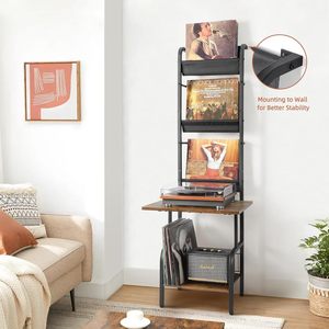 Étagère de présentation en <span class=keywords><strong>vinyle</strong></span>, support pour disques vinyles, support pour <span class=keywords><strong>platine</strong></span>, table pour lecteur de disques vinyles, rangement pour vinyles, support pour lecteur de disques vinyles, organisateur de placard, étagère - Product Image 2