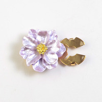 CLARMER Nouvelle Mode Bouton de manchette de chemise nacré, Bouton de col floral avec décoration en strass, Ensemble de couvre-boutons
