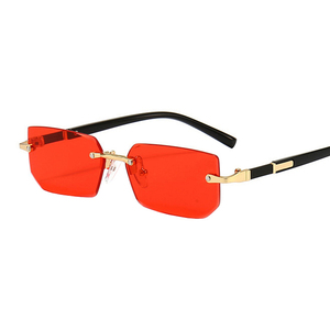 Rimless Sunglasses Metal Shape for Women Men Trendy Party Candy Color <b>Shades</b> <b>Sun</b> Glasses - Product Image 2