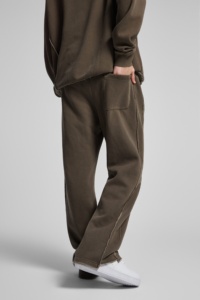 <span class=keywords><strong>Pantaloni</strong></span> Larghi da Uomo <span class=keywords><strong>in</strong></span> Felpa Pesante 420GSM, Stile Vintage Acid Wash, Streetwear Personalizzato, <span class=keywords><strong>con</strong></span> Orlo Aperto - Product Image 4