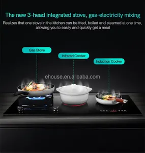 Chuyên nghiệp 3 Đầu Bếp tích hợp bếp gốm bếp cảm ứng bếp gas - Product Image 5