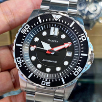 Montre de plongée automatique pour hommes, lunette rotative, marqueurs lumineux, calendrier, bracelet en caoutchouc en acier inoxydable, montre-bracelet mécanique de sport