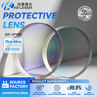 Ventana Protectora Láser HXLASER 43*2 1064 de Sílice Fundida, Lente Protectora Láser de Fibra D43 T2 para Cabezal de Corte y Soldadura Láser