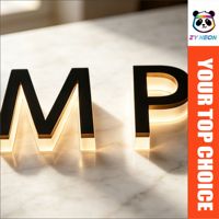 Lettres 3D personnalisées de luxe rétroéclairées, panneau en PVC avec capteur de lumière, étanche IP65 pour bureau, salon de coiffure, boutique