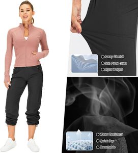 <strong>Womens</strong> Summer Mid Hiking <strong>Pants</strong> Quick Dry UPF 50 Lightweight Travel Golf <strong>Cargo</strong> Safari Zipper Pockets 90% Polyester 10% Spandex - Product Image 6