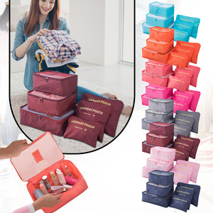 Sacs de rangement pliables de voyage, sacs de rangement, ensemble d'emballage de <span class=keywords><strong>valise</strong></span>, étuis de rangement, organisateur de bagages Portable, pochette de rangement pour vêtements 6 pièces - Product Image 2