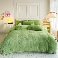 Offre Spéciale Doux et Moelleux : Parure de Lit 4 Pièces en Velours 9 Couleurs avec Housse de Couette et Drap