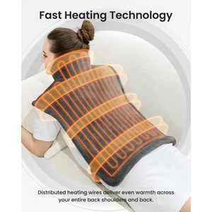 Cuscino riscaldante elettrico Renpho per collo, spalle e schiena, 6 livelli di calore con controller digitale, colore grigio - Product Image 5