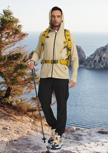 Men's Fashionable Softshell Safari <b>Jacket</b> Stand <b>Waterproof</b> Zipper UV Protection for Urban Outdoor Attire Spring <b>Thin</b> Outerwear - Product Image 6