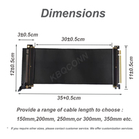 Câble d'extension flexible haute vitesse PCIe 3.0 16x KBQCONN en gros, adaptateur de carte d'extension de port (angle de 180 degrés, noir)