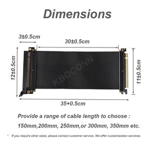 KBQCONN Großhandel PCIE 3.0 16x Hochgeschwindigkeits-Flexibles Verlängerungskabel Kartenadapter (180 Grad Winkel Schwarz) - Product Image 6