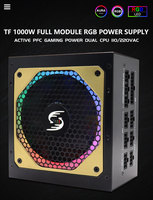 Modular Emas 80 PLUS 1000W ATX, catu daya untuk bermain game PC
