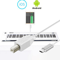 Câble d'imprimante 2-en-1 USB Micro vers USB Type-C pour piano électrique, clavier MIDI, scanner, instrument électronique BM, longueurs 1m, 1.5m, 2m