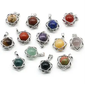 Stella <span class=keywords><strong>di</strong></span> David ciondolo in pietra naturale collana <span class=keywords><strong>di</strong></span> cordoncino in pelle con agata <span class=keywords><strong>di</strong></span> <span class=keywords><strong>cristallo</strong></span> verde aventurina ametista <span class=keywords><strong>occhio</strong></span> <span class=keywords><strong>di</strong></span> <span class=keywords><strong>tigre</strong></span> & lapislazzuli - Product Image 3