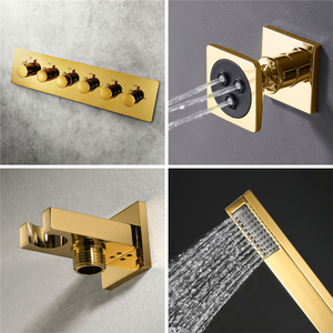 Wall Mount 16 inch LED Mist mưa & Thác vòi hoa sen đầu Hệ thống âm nhạc Brass tĩnh nhiệt vòi hoa sen vòi van gốm lõi hideep - Product Image 6