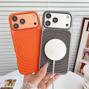 เคสโทรศัพท์มือถือหนังแม่เหล็กแบบนูนลายคลื่นด้าน สำหรับ iPhone 17 16 15 14 Pro Max ฝาหลังแข็งแบบ PC ผิวฟรอสติ้ง - Product Image 3