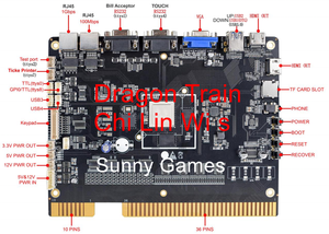 Carte de jeu verticale <span class=keywords><strong>Dragon</strong></span> Train Chi Lin Wims avec bobine adhésive PCB pour machine de jeu d'arcade à monnayeur - Product Image 4