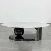 Nouvelle arrivée de meubles luxueux nordiques et légers pour hôtels, table basse de salon ronde simple en pierre au design moderne