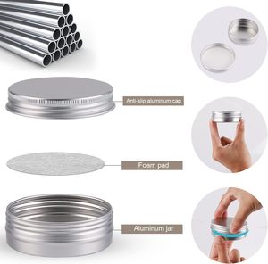Reciclável 2oz Alumínio Redondo Latas com Parafuso Tops para Café Food Velas De Armazenamento Rosto Creme-Metal Tampa Recipientes De Armazenamento - Product Image 3