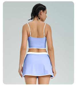 وصل حديثًا طقم مدرب تنس احترافي من قطعتين تنورة تنس وحمالة صدر رياضية شورت آمن لارتداء الملابس الرياضية - Product Image 6