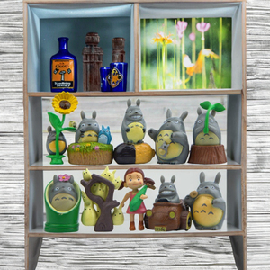 Mi vecino Totoro 3D miniaturas muñeca nuevos diseños gato de dibujos animados girasol Mini musgo Micro paisaje decoración plástico duradero - Product Image 3