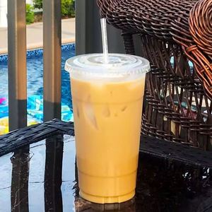Gobelet en plastique de 32 oz (970 ml) - Diamètre 107 mm - Gobelets jetables personnalisés en PET transparent pour boissons froides avec couvercles - Product Image 3