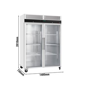 ตู้แช่อาหาร GGM Gastro Refrigerator สแตนเลส ECO - 1200 ลิตร - แบบ 2 ประตูกระจก - Product Image 2