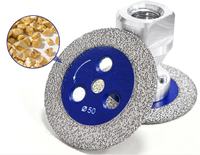 Disques de coupe diamantés multifonctionnels à bride M14 de 50 mm pour marbre, granit, pierre, béton, maçonnerie, pour meuleuse d'angle