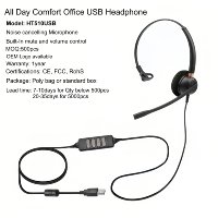 Factory Wholesale Noise Cancelling USB Call Center Headset with Built in Volume Control and Mute for Call Center Office Work