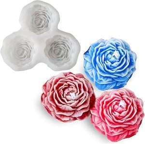 Food Grade Silicone Peony Mold, Non-stick Anti-slip Durable <b>Mould</b> for Candle Soap Resin Clay Plaster Chocolate Cake Decor - Product Image 3